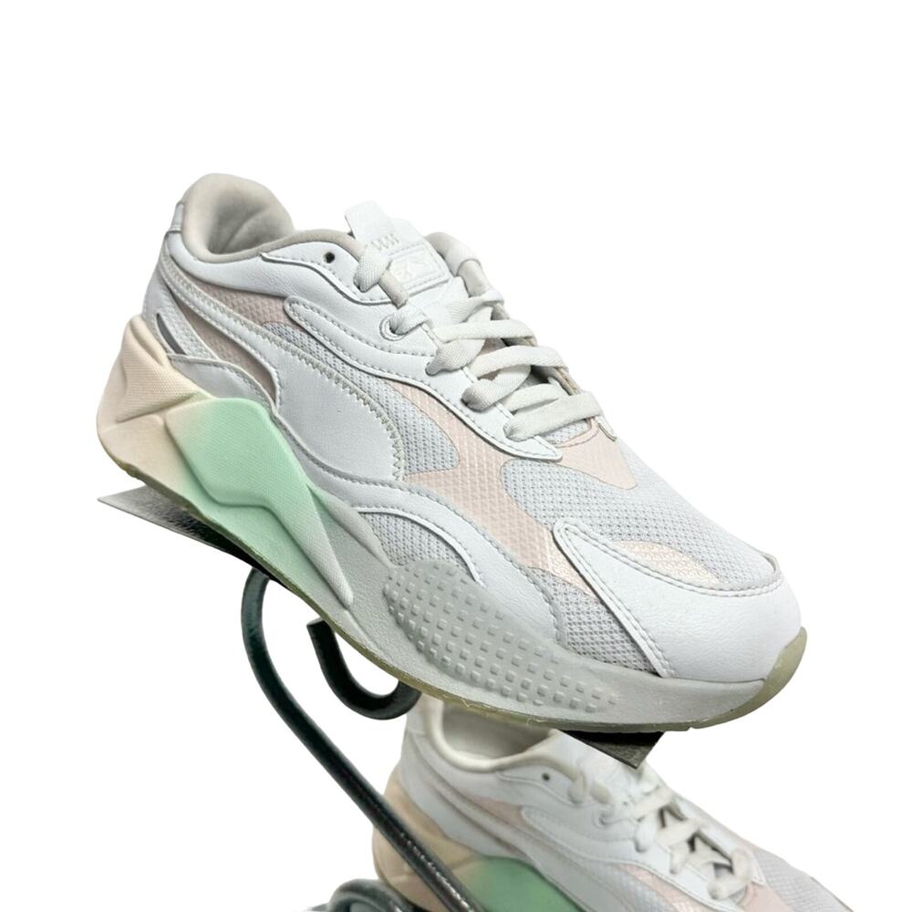 Puma RS X3 Gradient White Pink & Mint Green Ombré Sneakers Women’s Size 9